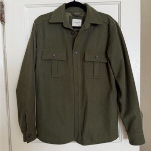 Men's Saturdays NYC Olive Green Wool Shacket